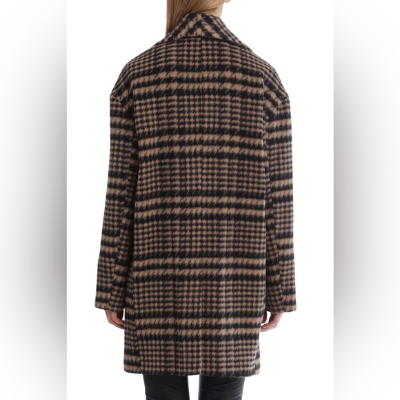 AVEC LES FILLES HOUNDSTOOTH PLAID OVERSIZED PEACOAT - Picture 12 of 13